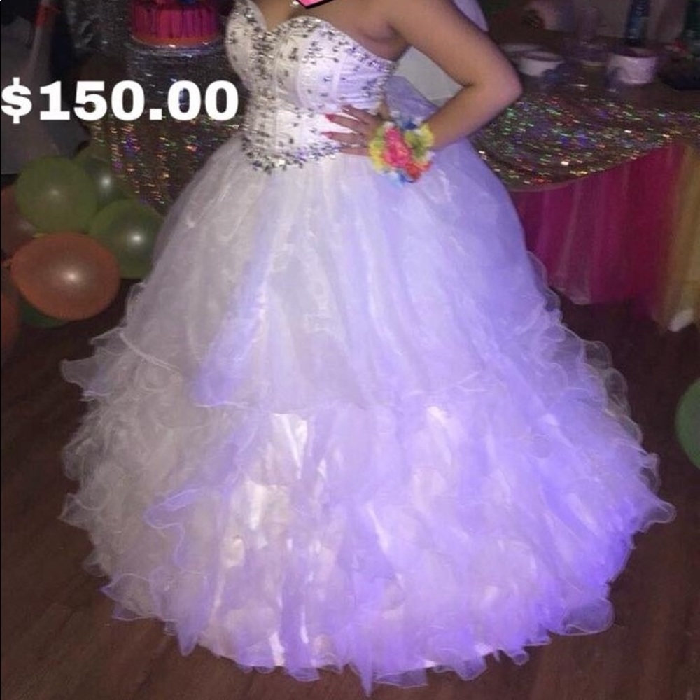 White prom or quince dress
